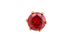8mm Round Red Ruby Color CZ Cubic Zirconia Gold Color Tie Tack EPTT504/32524
