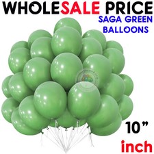 100 X Latex SAGE GREEN PLAIN BALLONS helium BALLOONS Quality Party Birthday Deco