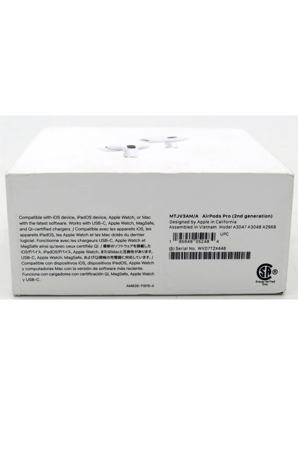 Apple AirPods Pro 2nd Generation Gen 2 2023 A2968 with Magsafe USB-C Charging - Image 4 of 4