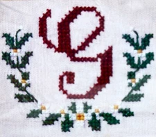 1983 Creative Circle Monogram 1628 Waste Canvas Cross Stitch Kit Motif Vtg 13482