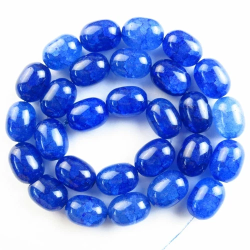 1Strand 13x10mm Royal Blue Dragon Veins Agate Drum Loose Beads 15.5 " CJ975