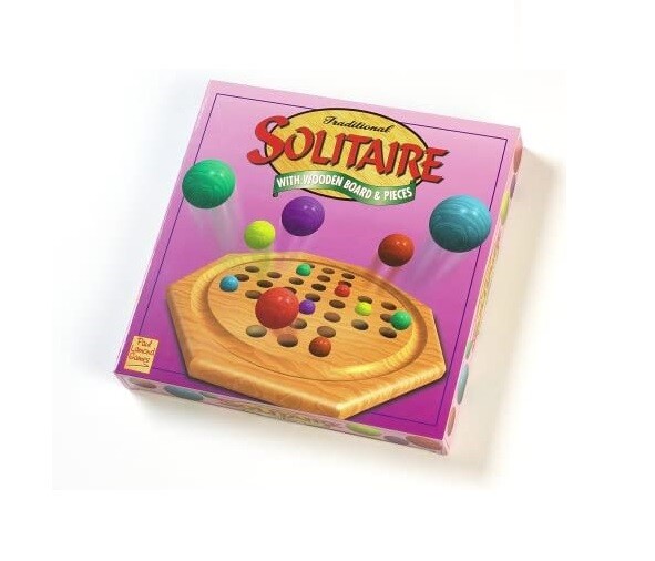 Traditional Solitaire Wooden Board and Pieces Game Paul Lamond - New & Sealed