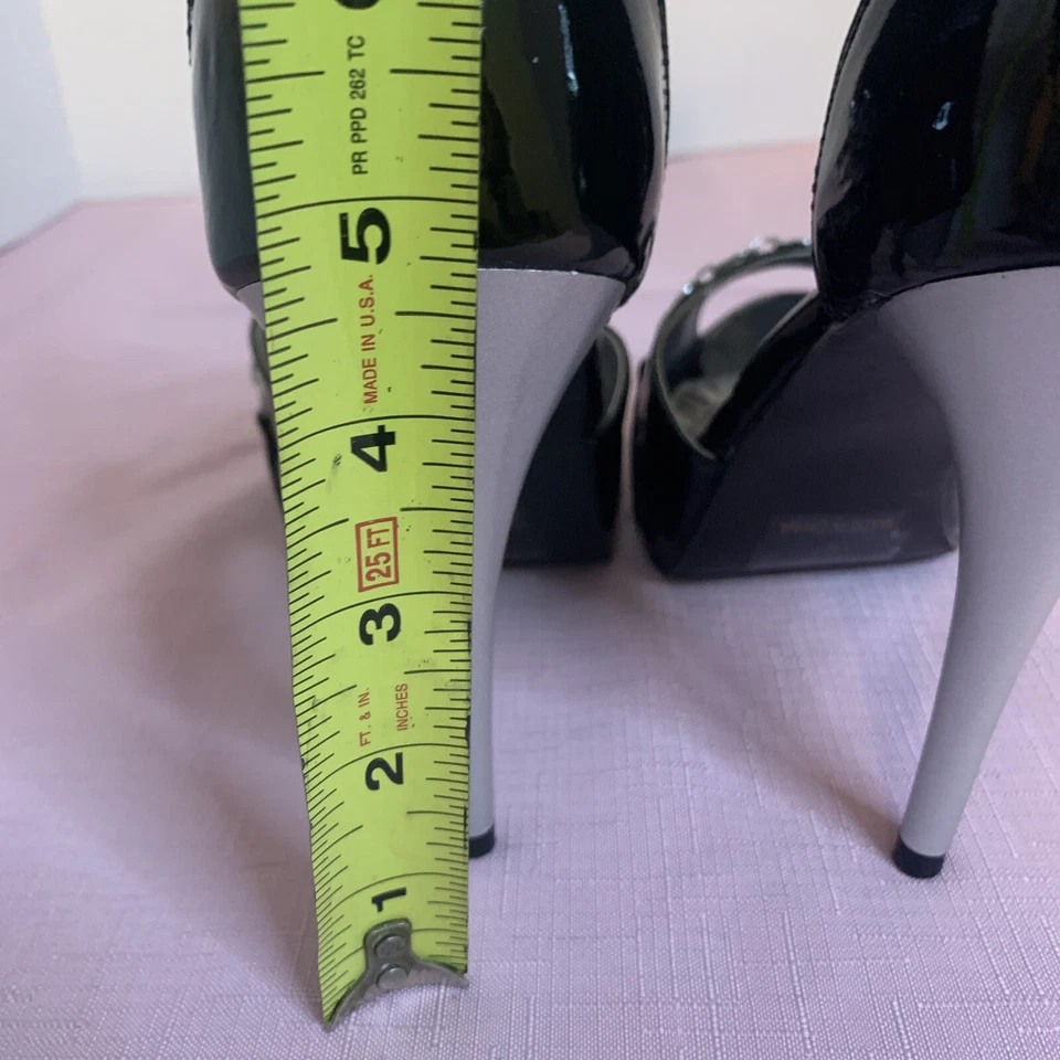 Ellie Black & Silver Staletto Heels, Size 9, New, 4 3/4” Heel - Image 4 of 4