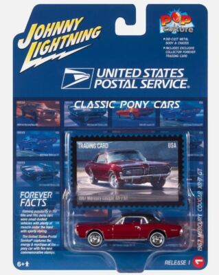 JOHNNY LIGHTNING - MERCURY Cougar XR-7 GT 1967 bordeaux - UNITED STATES POSTA...