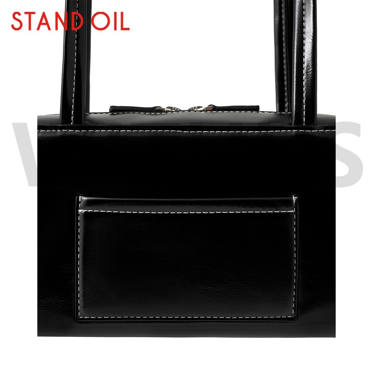 STAND OIL Post bag Stitch Black Women's Shoulder Bag - Tracking