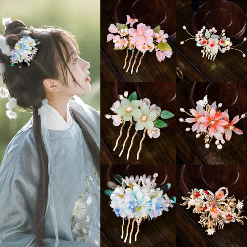Lady Ancient Hanfu Headwear Hair Combs Chinese Classical Hair Accessories - Picture 1 of 27