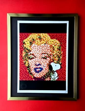 Death NYC Large Framed 16x20in Pop Art Hand Signed SNOOPY INVADER MARILYN COA