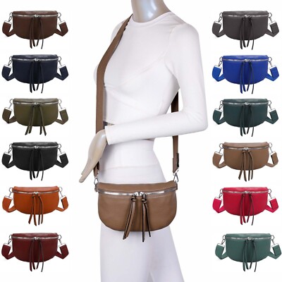Bauchtasche Umhängetasche Crossbody-Bag Damen Tasche Kunstleder Italy-Design