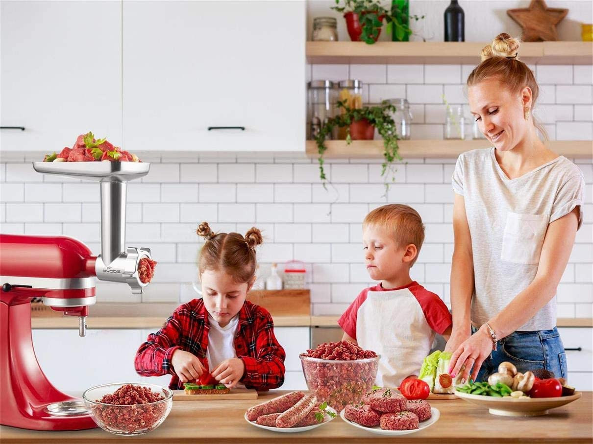 Accessorio Tritacarne per Kitchenaid Robot Da Cucina Con 3 Corni per Salsicce foto 5