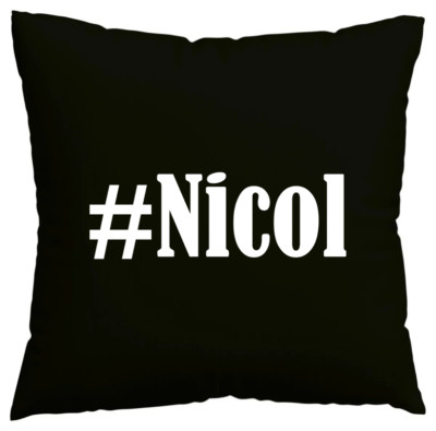 Kissenbezug #Nicol I love Nicol Schwarz 106494