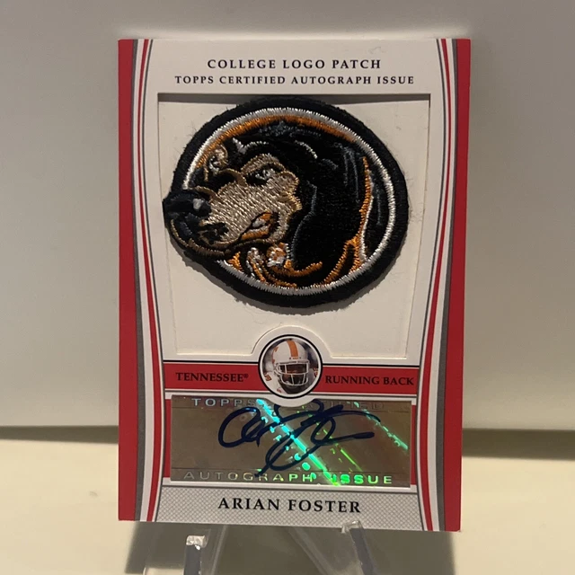 ARIAN FOSTER 2009 BOWMAN DRAFT COLLEGE ROOKIE PATCH AUTO RPA TENNESSEE #’D 58/75