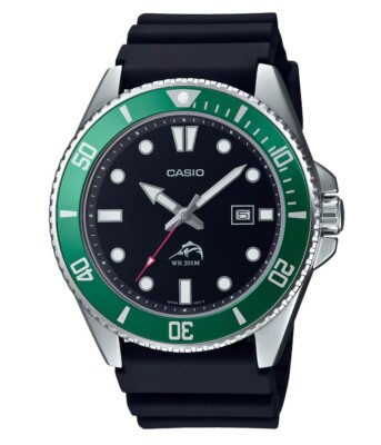 Casio MDV106B-1A3V, Men's Analog Watch, Black Resin Band, Date, 200 Meter WR