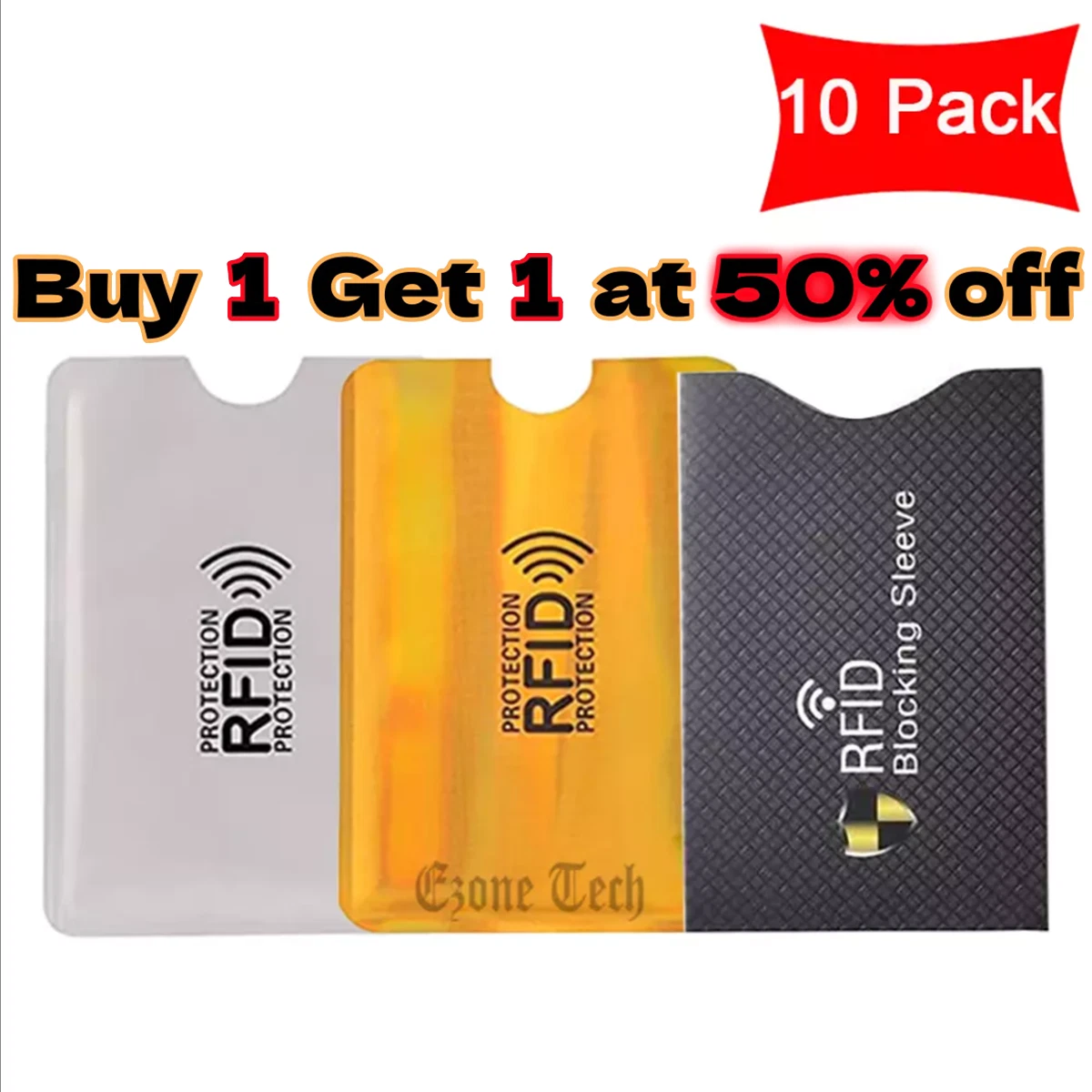 shielded sleeve for credit cards Credit Card Sleeve with RFID Protection main image 1