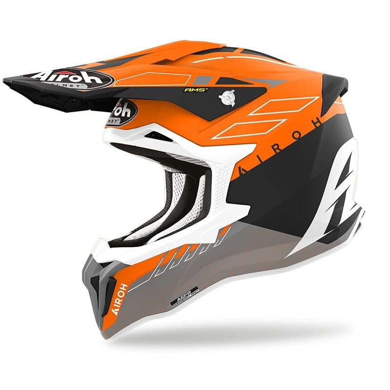CASCO HELMET CROSS STRYCKER SKIN ARANCIO AIROH SIZE M