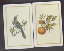 Playing Swap Cards  GENUINE 2 only single pair BIRD ORANGE & BLOSSOM