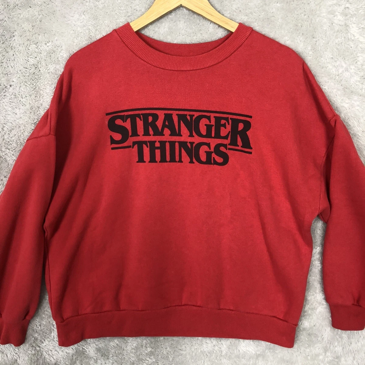 Pull and Bear STRANGER THINGS Jumper Sweater Mens Medium M Red