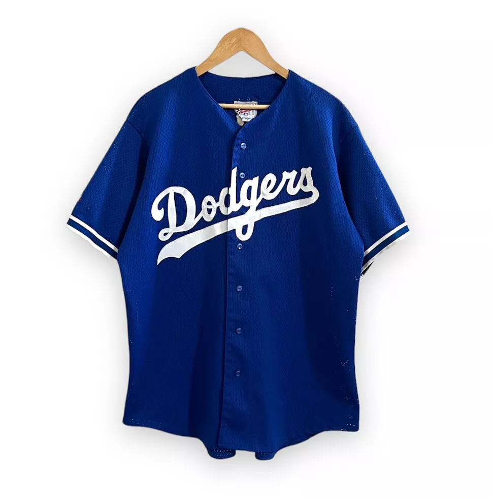 VTG 90s LA Dodgers Jersey Mens XL Blue Majestic Authentic Diamond