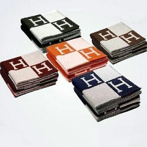 NEW Blanket Wool Cashmere Throw Plaid Blankets Shawl Aircraft Sofa 130*180 - Image 2 of 4