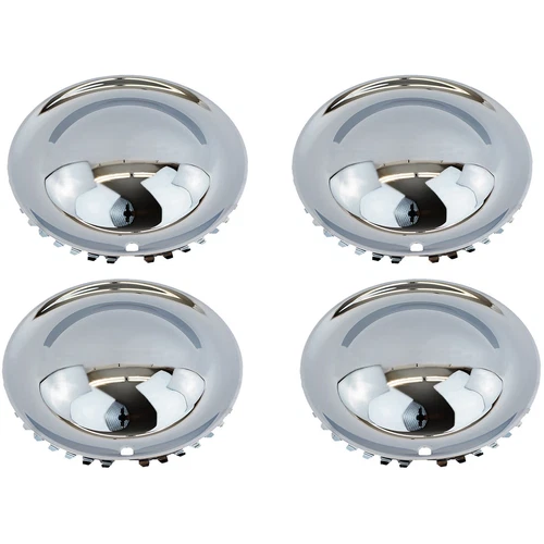 15" Full Steel CHROME Baby Moon Hub Cap Hubcaps Wheel Trim Covers - Set of 4 - Picture 1 of 6