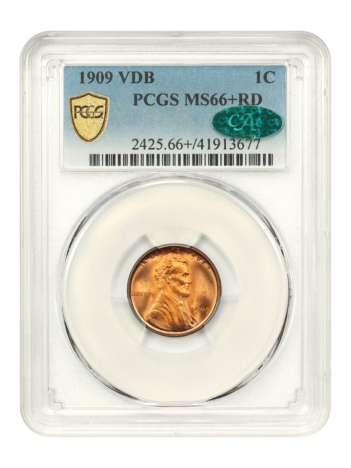 1909 VDB  Lincoln Cent  PCGS MS66+RD CAC - Image 3 of 4