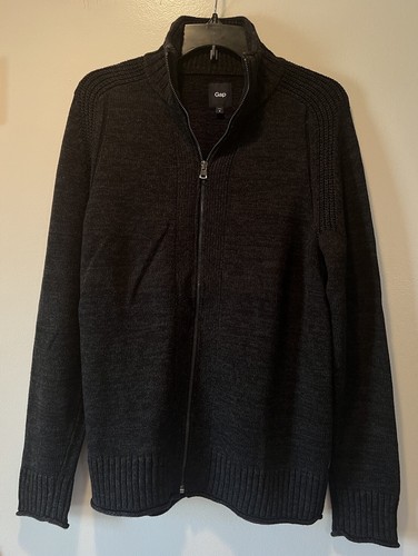 Gap ribbed sweater Men’s Medium Black Full Zip
