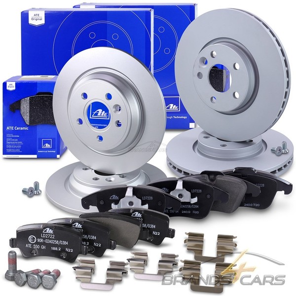 ATE Bremsscheiben +Ceramic BelÄGe Vorne+Hinten FÜR Volvo S60 V60 V70 XC70 S80-image