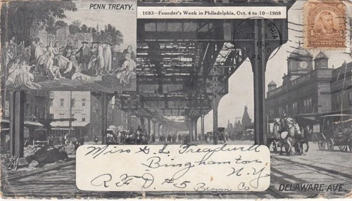 vintage US COVER  1683 FOUNDER'S WEEK PHILADELPHIA PA OCT. 4 to 10 1908