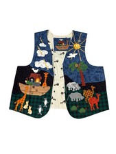 Noahs Ark Vintage Vest Handmade Handcrafted Reversible Grandma Core One Size
