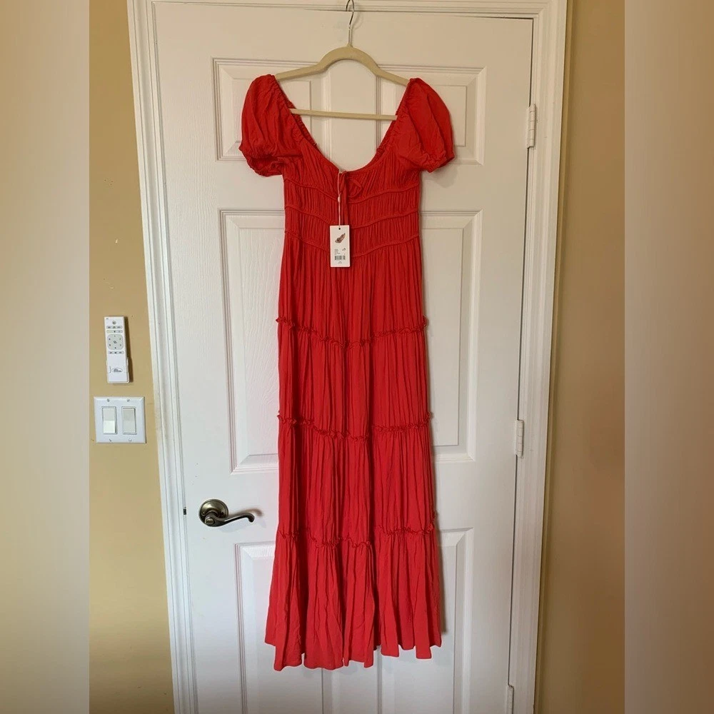 chelsea and violet maxi dress Chelsea & Violet sleeveless peach rayon cotton Macram maxi dress M
