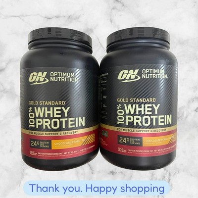 FOR 2 Optimum Nutrition Gold Standard 100% Whey Protein Powder Chocolate 24.05oz