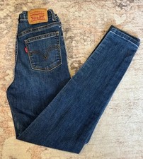 Levi's Girls 720 High Rise Super Skinny Jeans Size 8 Dark Wash Adjustable Waist