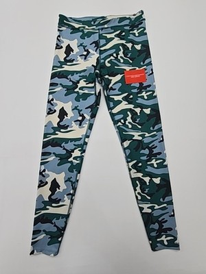 Calvin Klein Herren Green Camo Performance Tights Größe M Stretch Gebraucht