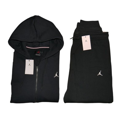 Air Jordan Men's Sweatsuit Size XL Brooklyn Fleece Tracksuit 2 PC Set Black NWT
