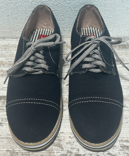 Aris Allen Black Canvas Dance Shoes Mens 7.5 Wingtip Captoe