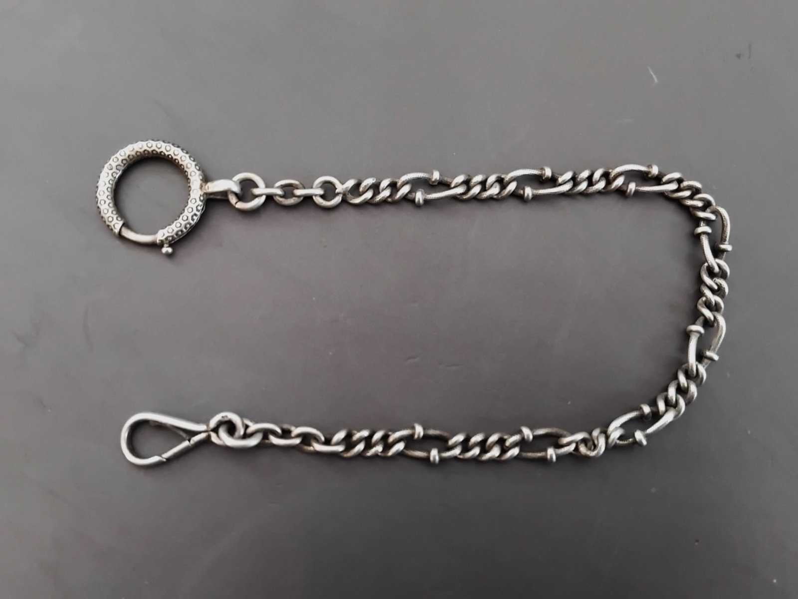 Solid Silver Gusset Watch Chain Solid Silver Guss… - image 5