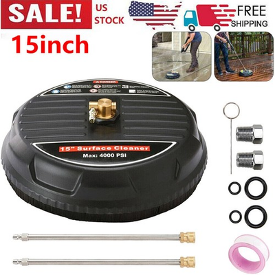 #ad 15quot; Pressure Washer Surface Cleaner Power Washer Attachment with Extension Wands $41.98