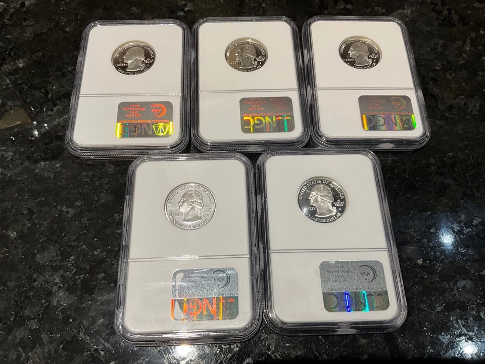 2003-S Silver U.S. State Quarters; AR, AL, ME, MI, & IL - NGC PF70 UC - Image 2 of 4