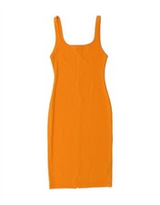 ZARA Womens Sleeveless Bodycon Dress UK 12 Medium Yellow Polyester DO73