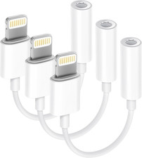 Apple Mfi Certified 3 Pack Lightning to 3.5 Mm Headphone Jack Adapter for Iphone