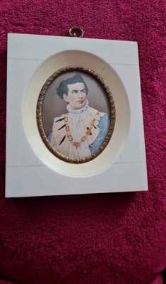 Porträt Lupenmalerei König Ludwig II. von Bayern, Maler HAFFKE