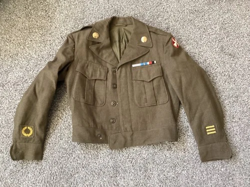 Vintage 1948 Post WWII US Military Wool Jacket 55-J-569-672 Size 36 S