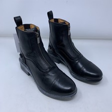 Horze Womens Shoe Size 8.5 Black Leather Suffolk Front-Zip Paddock Boots NWB