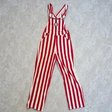 GAME BIBS Women's Alabama Crimson Tide Striped Roll Tide Overalls Size XS