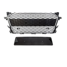 Waben Wabengrill Schwarz Silber komplett Gitter Grill für Audi TT 8S FV nicht RS