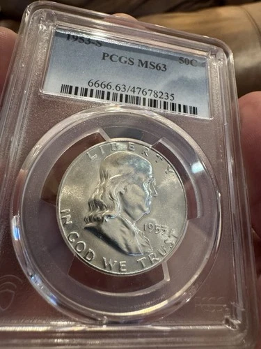 1953-S 50C Franklin Half Dollar PCGS MS 63 | Uncirculated UNC