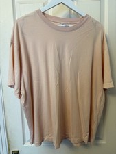 Ladies H&M Divided Peach Pink Plain T-shirt Size XL