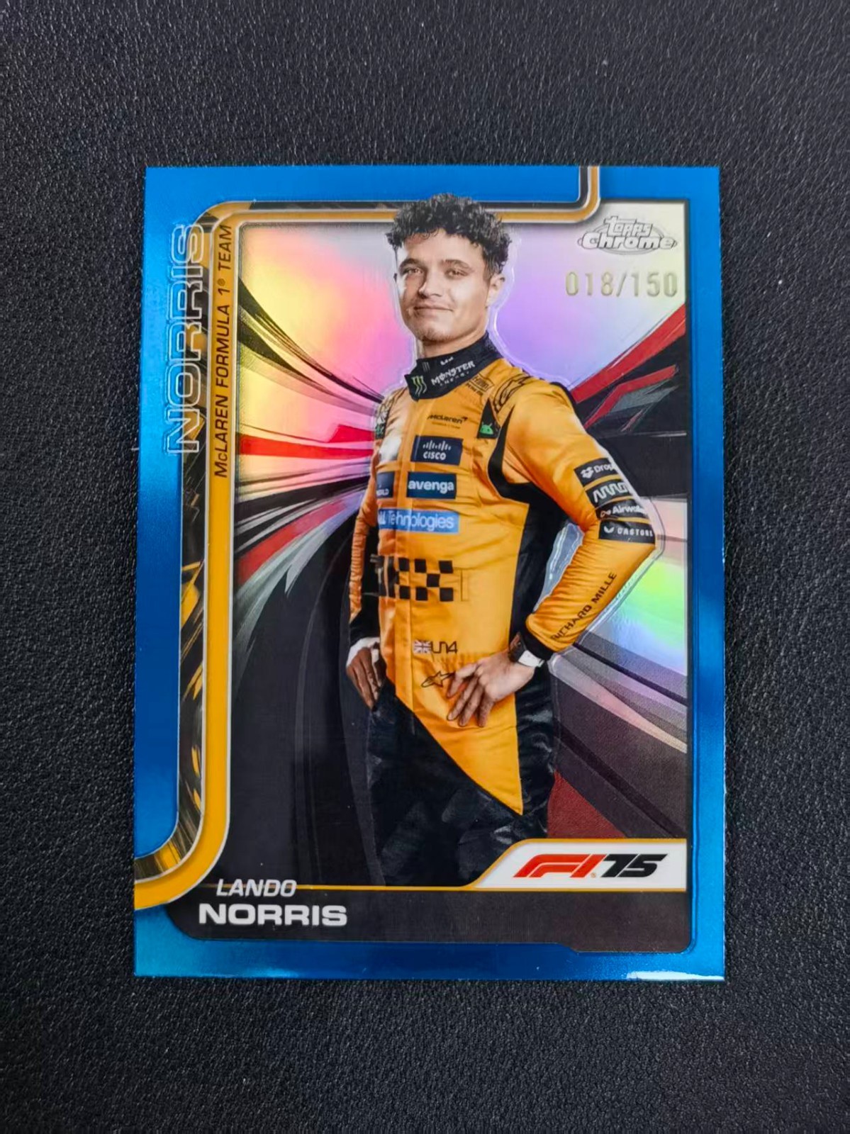2025 Topps Chrome Formula 1 F1 Lando Norris Blue 18/150 #5 XYDK