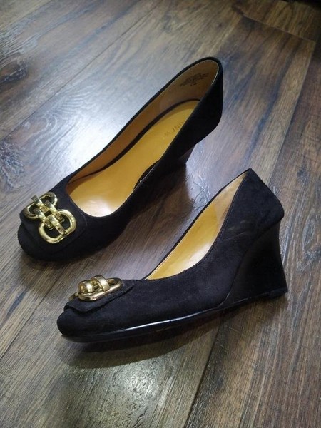 Women Nine West Heels Black Suede 39