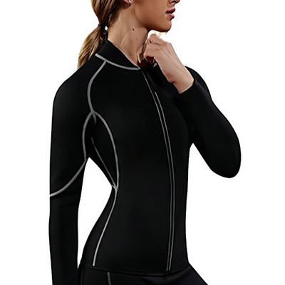 Women Waist Trainer Sweat Top Sauna Suit Workout Body Shaper Weight Loss Shirts