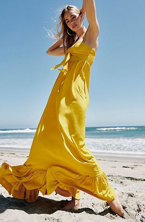Free People NWT Size XS S/W/F Fluxx Maxi Dress Yellow NEW | eBay